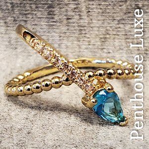 2 LEFT! 🔥CLEARANCE! Pear Cut Aquamarine Sapphire Ring